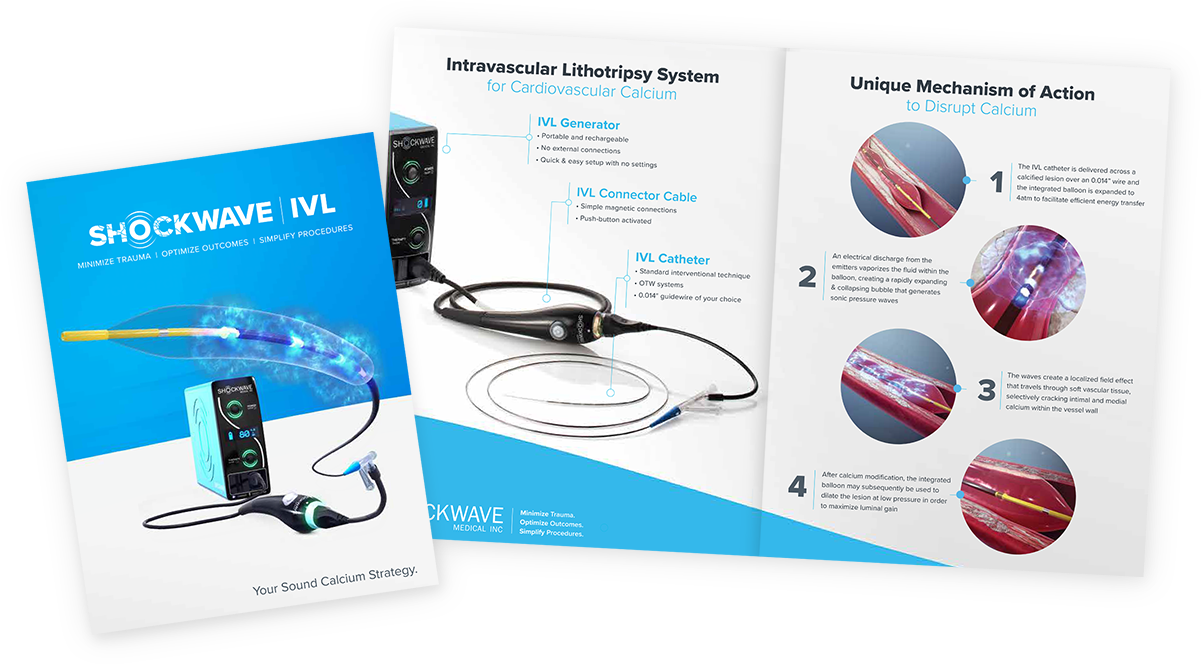 brochure displaying shockwave's medical website rebrand case study