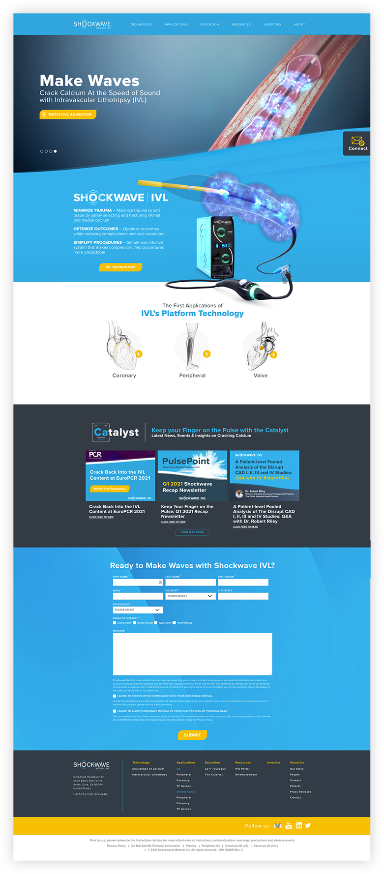 shockwave medical's website rebrand